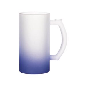 Mlečni stekleni kozarec 470ml temno moder
