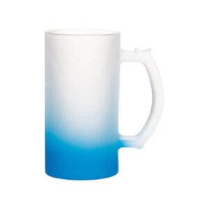 Mlečni stekleni kozarec 470ml moder