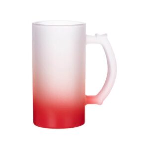 Mlečni stekleni kozarec 470ml rdeč
